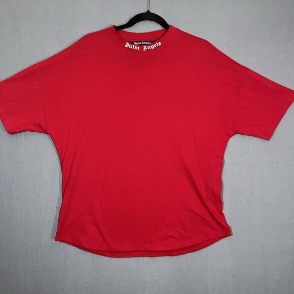 Palm Angels Classic Logo Red White Letter T-shirt Small - Picture 2 of 11